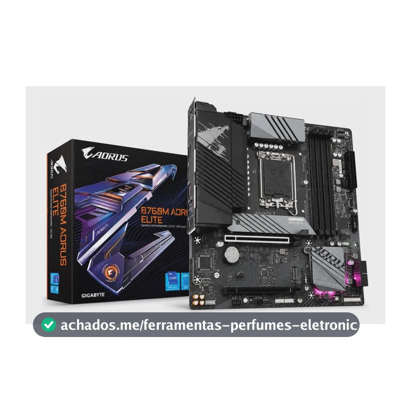Placa Mãe Gigabyte Intel 1700 B760m Aorus Elite 4x Ddr5 Matx Cor Preto