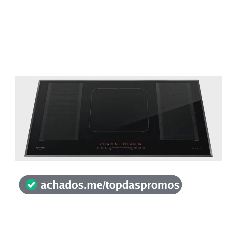 Cooktop de Indução 5 Bocas Dako Select com 2 Zonas Flexíveis e 7200W com Mesa em Vidro Cerâmico 220 V
