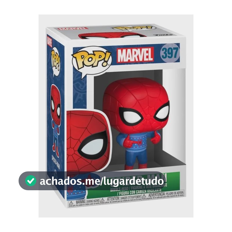 Boneco Funko Pop! Marvel - Homem-Aranha com Sweater Natalino