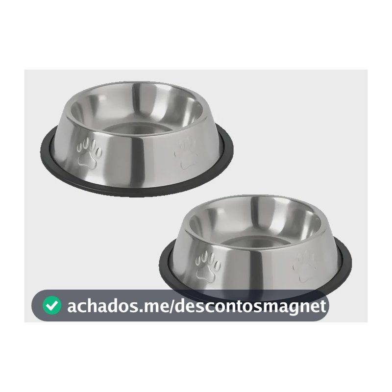 Kit 2 Tigelas Inox M Bebeouro Comedouro cachorro Potinho 500ml