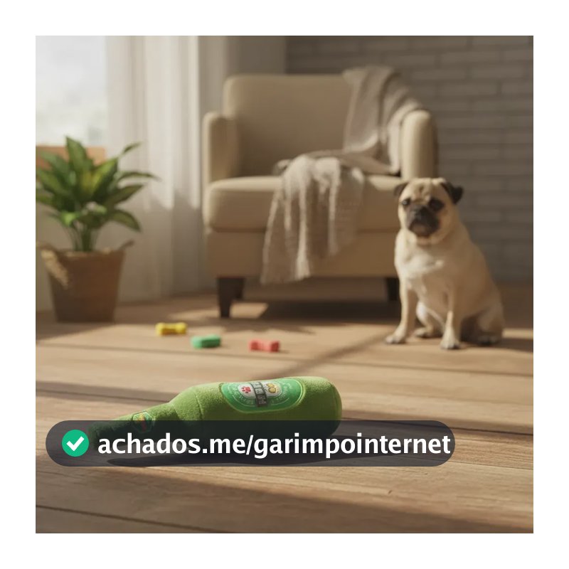 Brinquedo Pelucia Pet Garrafa Cerveja Para Caes Com Apito Verde-escuro Garrafa
