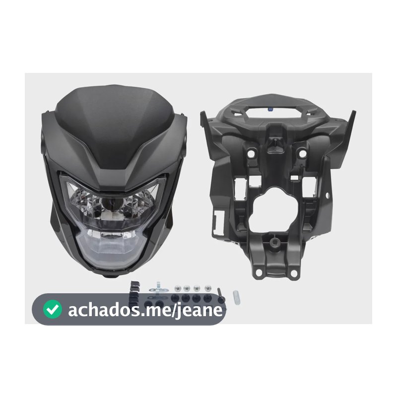 Kit Frente Farol Cg 160 2025 Adaptada 2014 À 2024 Preto Brilho