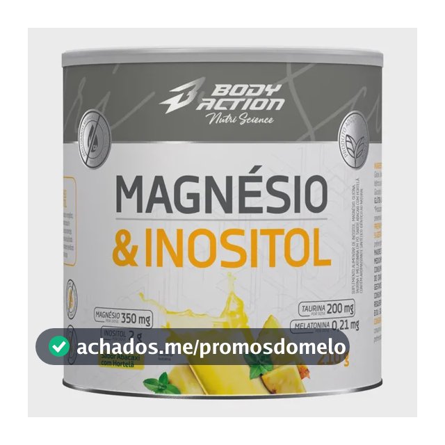 Mineral/vitamina Bodyaction Nutri Science Magnésio E Inositol Taurina Melatonina 210g Em Pó Sabor Abacaxi Com Hortelã X 210g