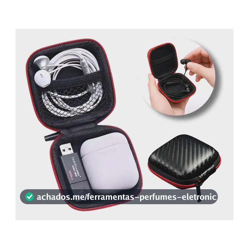 Case Estojo Bolsa Fone De Ouvido Resistente Kz Qkz Shure Jbl Preto
