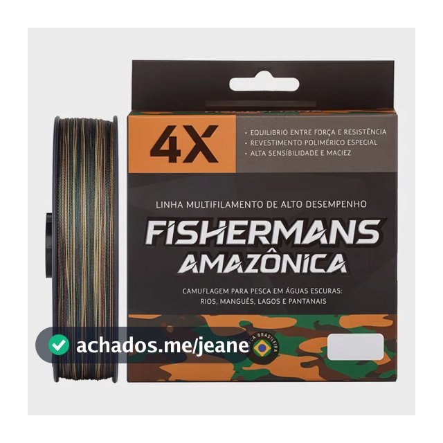 Linha Fishermans Camuflada 4x 300 Metros 0.32mm - 40 Libras