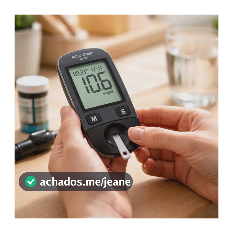 APARELHO PARA MEDIR GLICOSE ACCU-CHEK ACTIVE COM 50 TIRAS