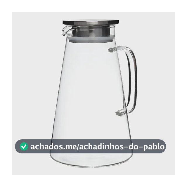 Jarra De Vidro Borossilicato Com Tampa De Inox 1,8 Litros