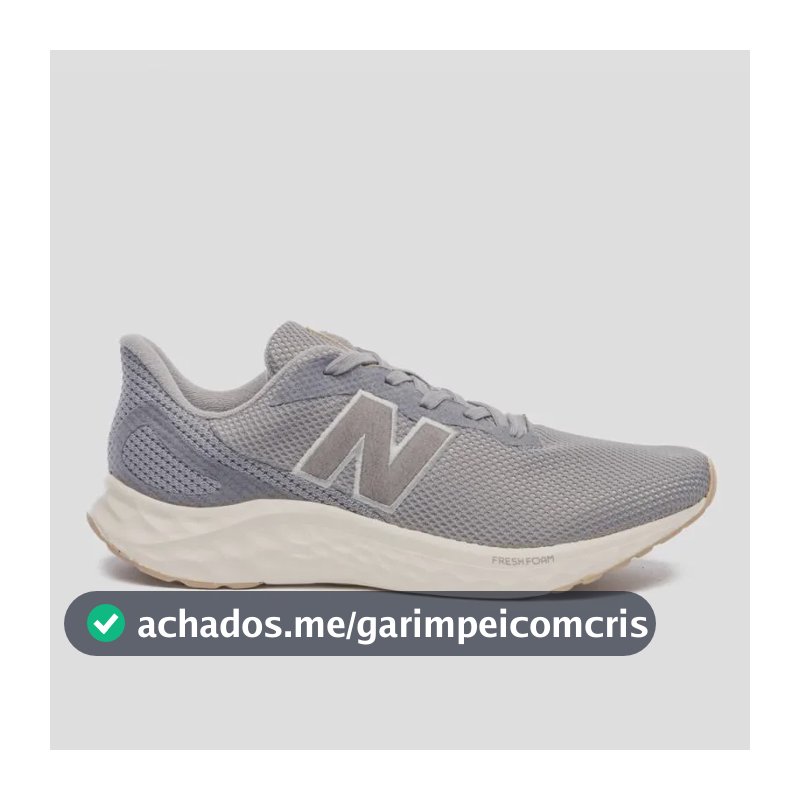 Tênis Masculino Fresh Foam Arishi V4 New Balance Cinza Liso 42 Br