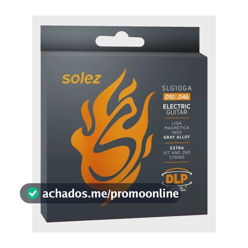 Encordoamento Guitarra Solez 010 Dlp Gray Alloy Slg10ga Jogo Cordas Profissional Resistente Anti-Oxidação
