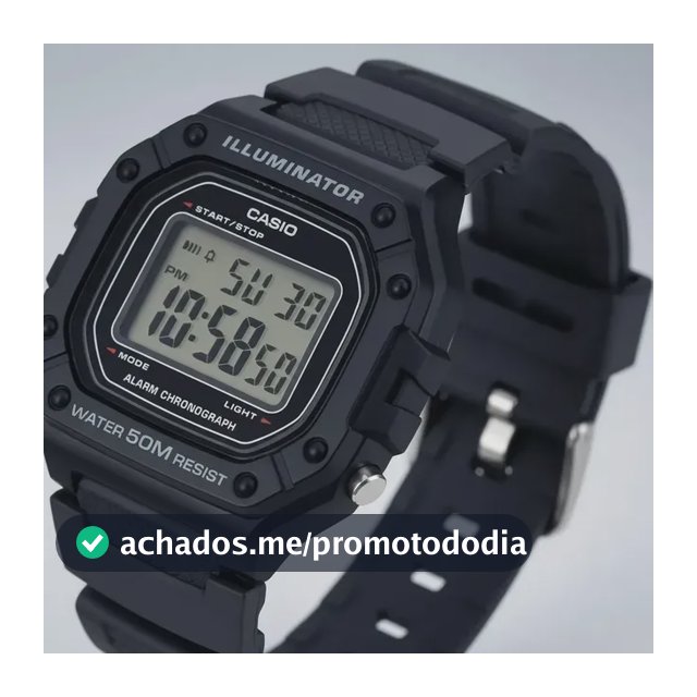 Relógio De Pulso Casio Youth W-218h-1av Preto Cinza/preto