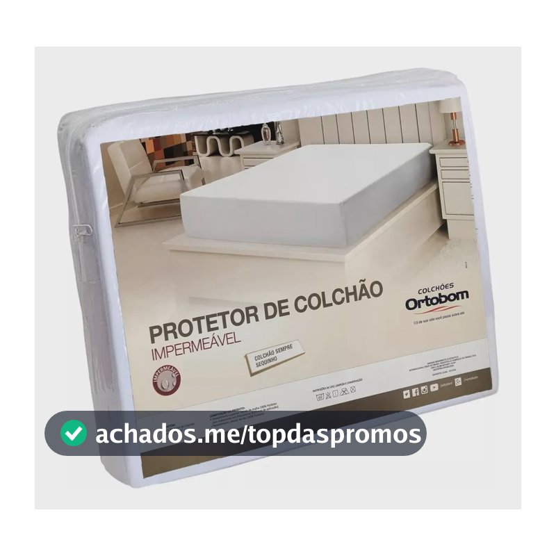 Protetor de Colchão Impermeável Queen Ortobom Branco Lavável