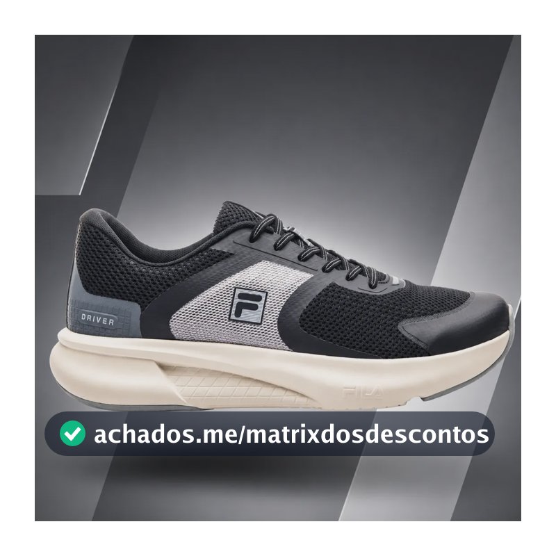 Tênis Fila Driver Masculino Treino Academia Confortável Preto/cinza/grafite 41 Br