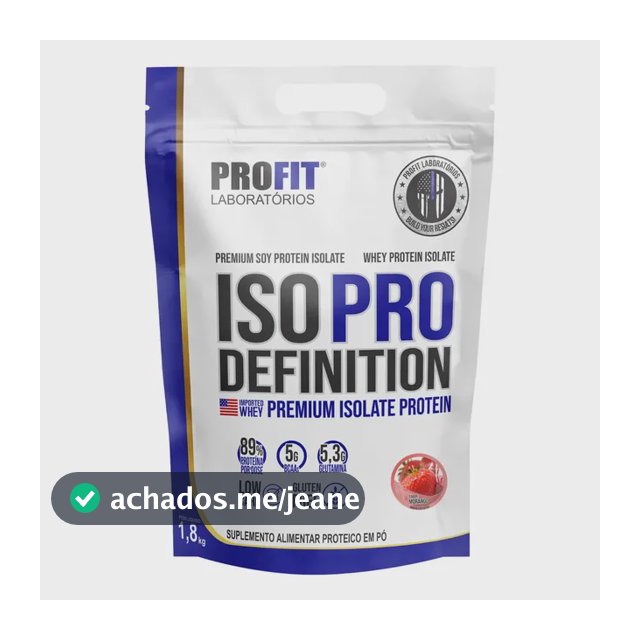 Whey Isolada Iso Pro Definition Refil 1,8kg Profit Labs Suplemento
