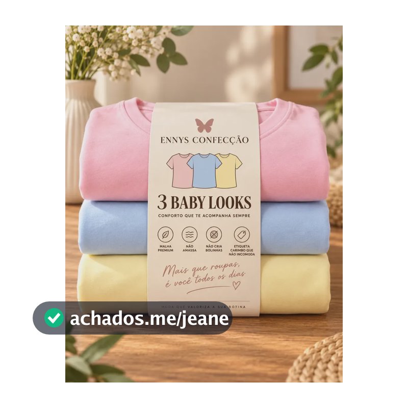 Kit 3 Camisetas Baby Look Feminina Básica Lisa De Algodão Rosa Azul Claro Amarelo Xg/46