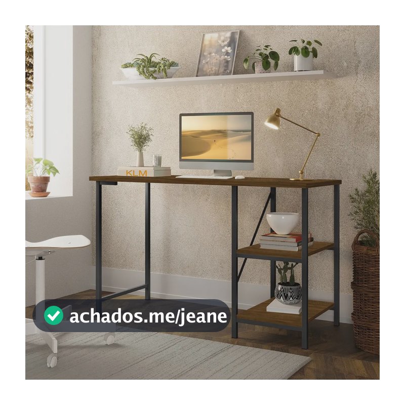 Mesa Escrivaninha Home Office, Industrial 1.10 Star Klm Amadeirado