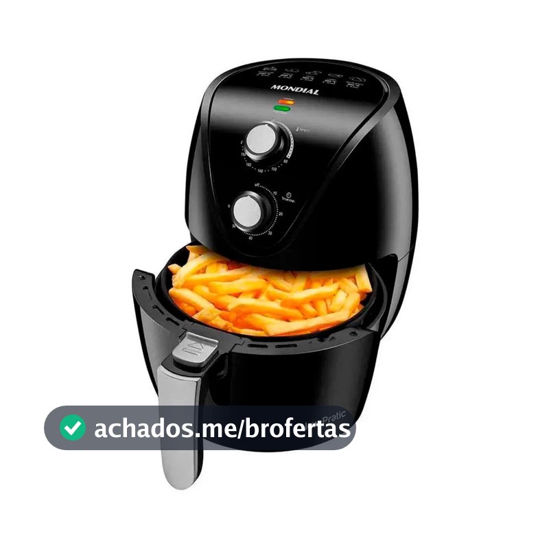 Air Fryer Fritadeira Eletrica Mondial +saude 1500w 3,5l Cor Preto