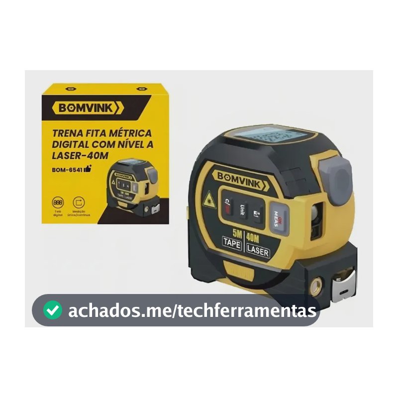 Trena Digital Laser 40m 3 Em 1 Fita 5m Nível Laser Métrica