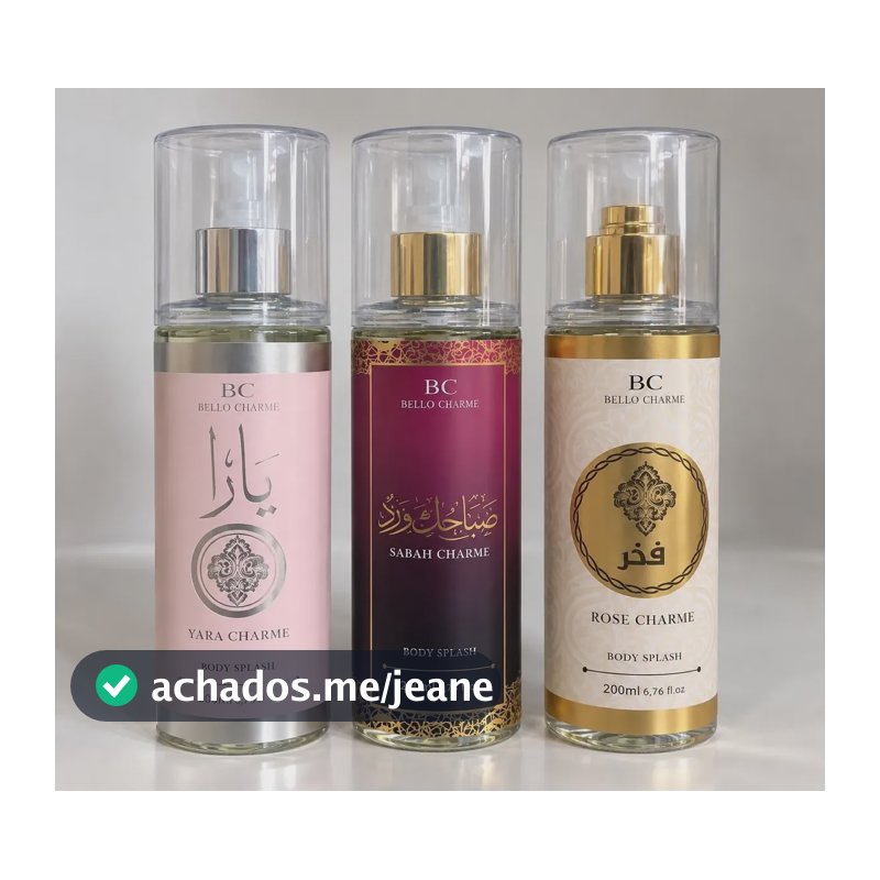 Kit 3 Body Splash Árabe 200ml Feminino Sabah, Yara, Rose