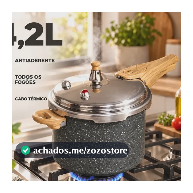 Panela de Pressão VIVATUTTO Grafite de 4.2L com Revestimento Cerâmico Antiaderente para Indução