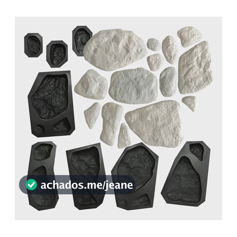 Kit 10 Unidade Molde  Forma3d Pedra Moledo Gesso&cimento Preto