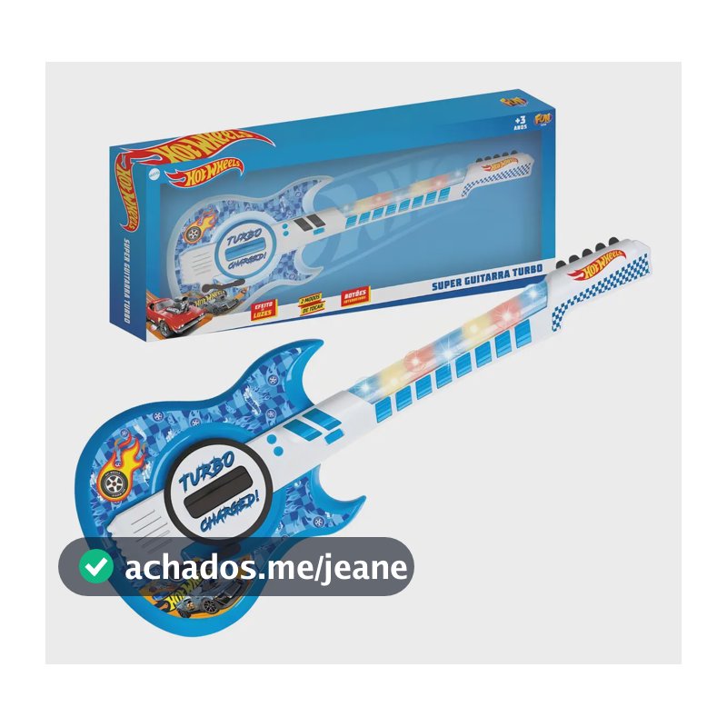 Brinquedo Musical Super Guitarra Hot Wheels, Fun Divirta-se, Azul