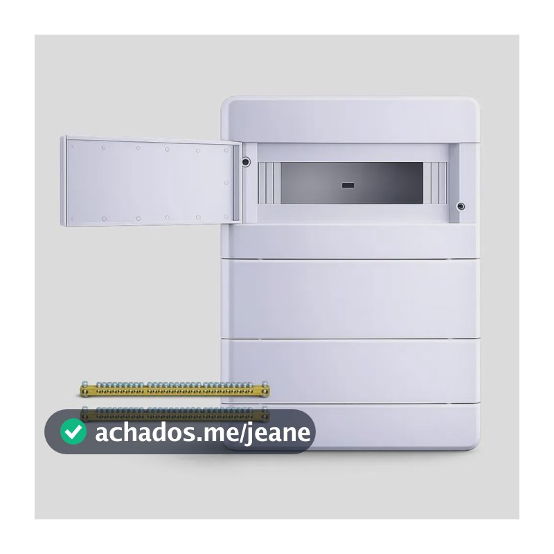 Quadro de Distribuição 36 Disjuntores Embutir com Barramentos Din caixa energia branca Forceline