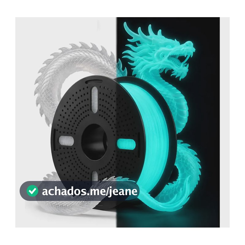 Filamento Impressora 3d Print Pulse Pla Fosforescente 1kg Glow Azul Verde