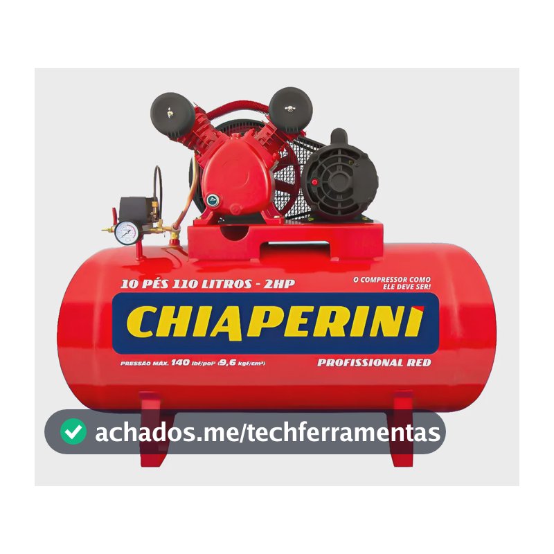 Compressor De Ar Média Pressão 10 Pcm 110 Litros Red Vermelho Monofásica