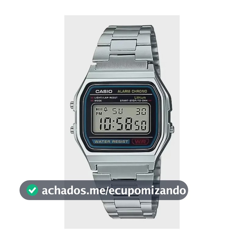 Relógio Casio Digital A158wa Vintage Masculino Unissex 30m Prata