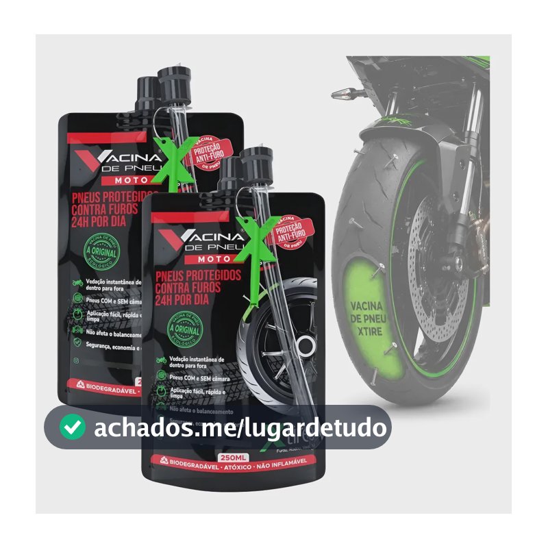 Kit 2 Vacina De Pneu Moto Xtire Selante Preventivo Veda Furo