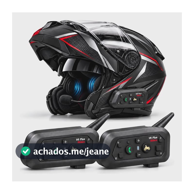 Par Intercomunicador V6 Plus Sem Fio  Capacete Comunicador