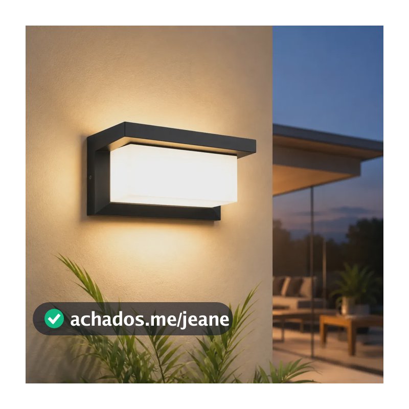 Lynkalat Arandela Led Retangular Preta Uso Externo 110v/220v 110/220v Preto