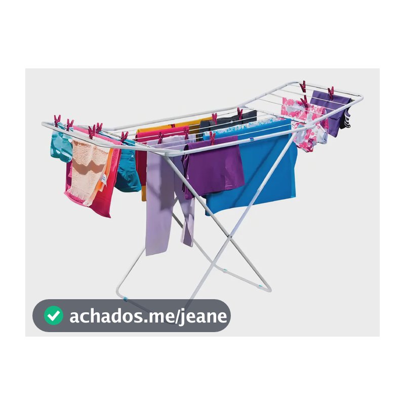 Varal De Chão Abas Slim Dobrável Retrátil Aço Reforçado Mor