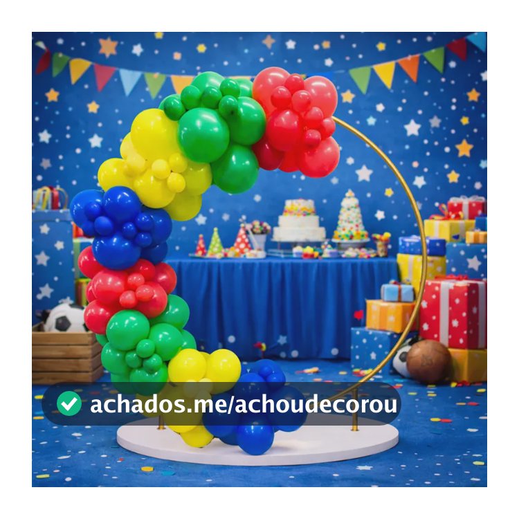 Kit 140 Balões Bexiga Arco Decoração Festa Aniversário Temas Amarelo