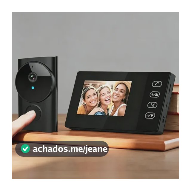 Campainha Com Câmera E Sem Fio,com Hd Visor Visão Noturna Preto 127/220v