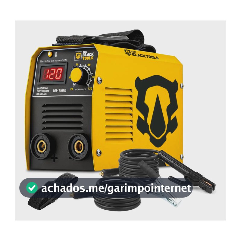 Máquina Inversora De Solda Portatil Mma Eletrodo MI150D 120A The Black Tools