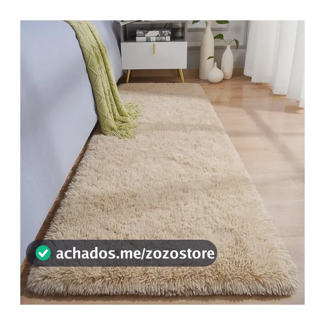 Passadeira Felpuda Bege Corredor 2m Texfine Poliéster Sala Quarto Cozinha
