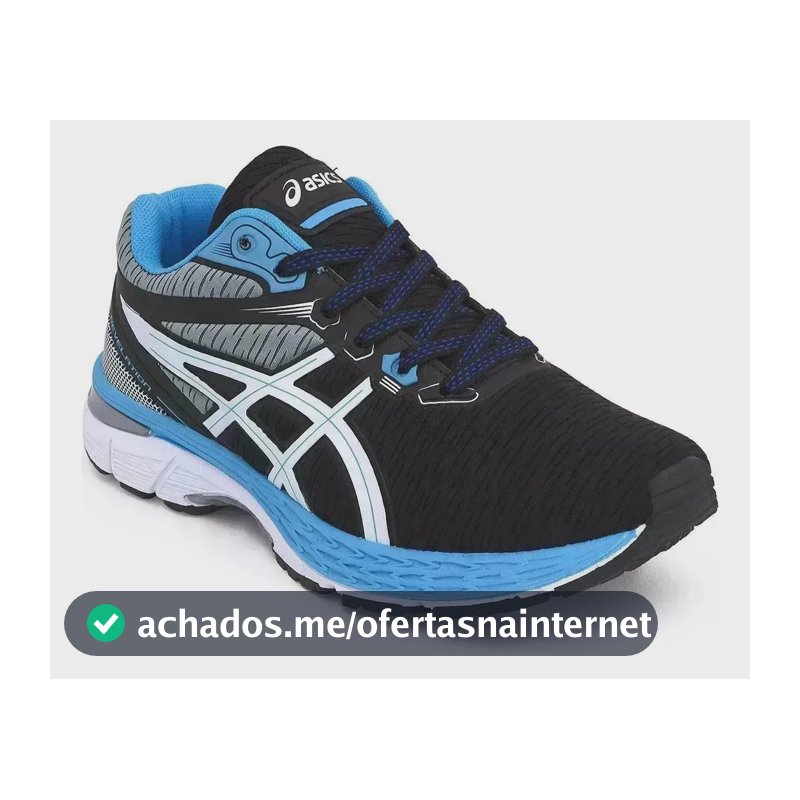 Tênis Asics Revelation Caminhada Academia Treino Macio Leve Preto/azul 43 Br