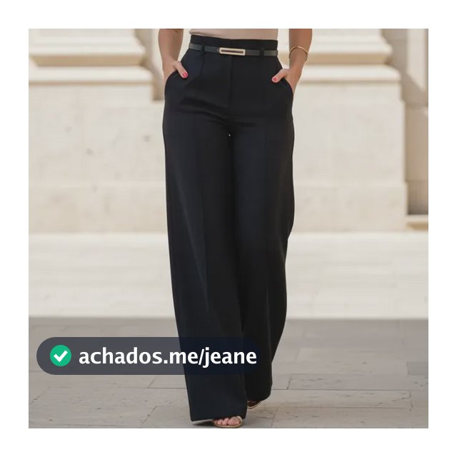 Calça Feminina Pantalona Cinto Fino Moda Social Elegante