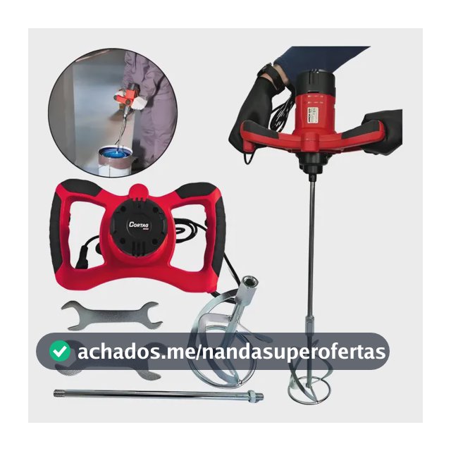 Misturador Elétrico 1200w Cortag - Gesso, Rejuntes, Massa