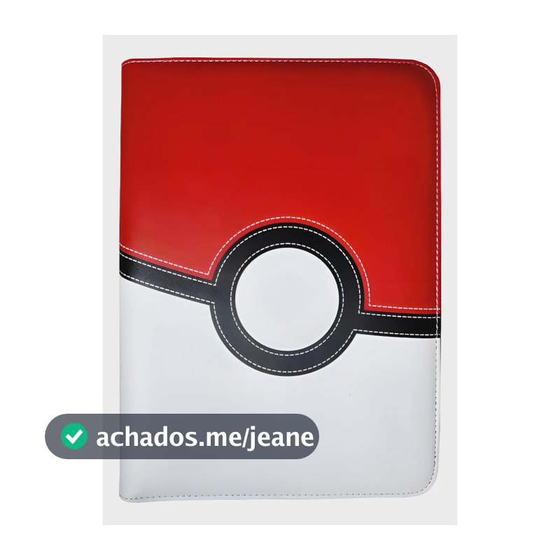 Pasta Binder Cartas Pokemon Pokebola 20 Folhas Cards (Com zíper)