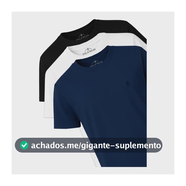 Kit 3 Camisetas Masculinas Algodão Polo Wear