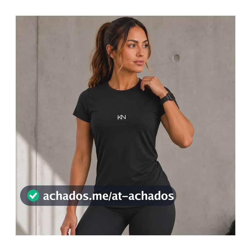 Camiseta Feminina Dry Fit Térmica Academia Fitness Koenig Preto Liso G
