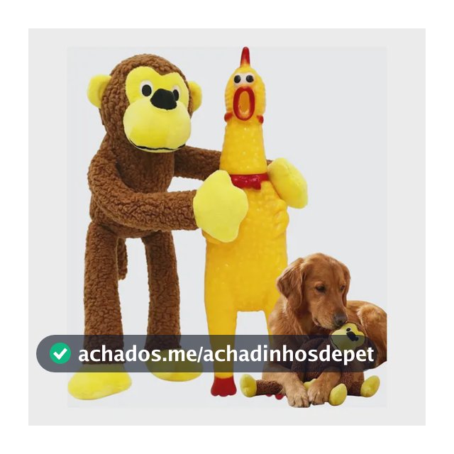 Kit 2 Brinquedo Pet Pelucia Macaco Frango Galinha Grande Cão