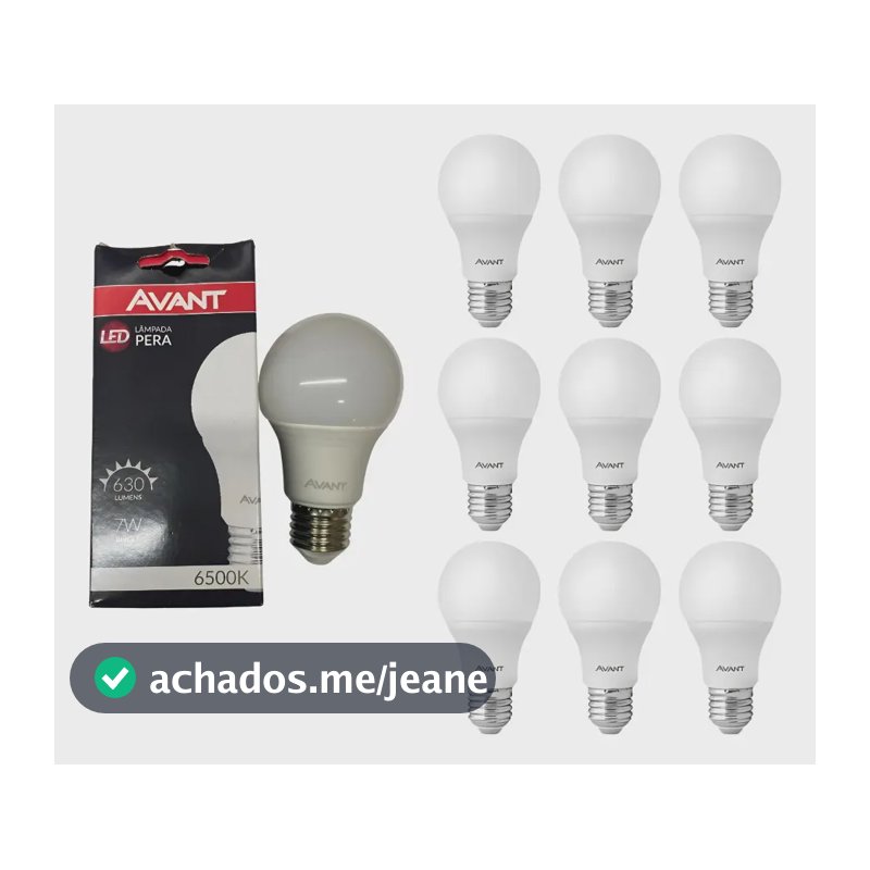 Kit 10 Lâmpada Pera Led Luz Branca 6500k Bivolt 7w