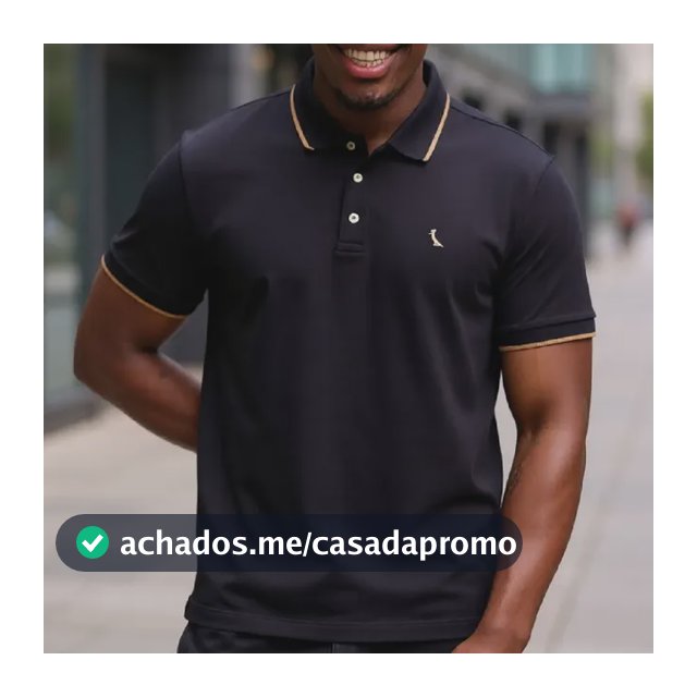 Polo Enxuto Friso Único Reserva Preto Liso G