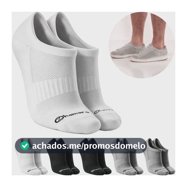 Kit 6 Pares Meias Zhamaro Algodão Sapatilha Invisível Sport