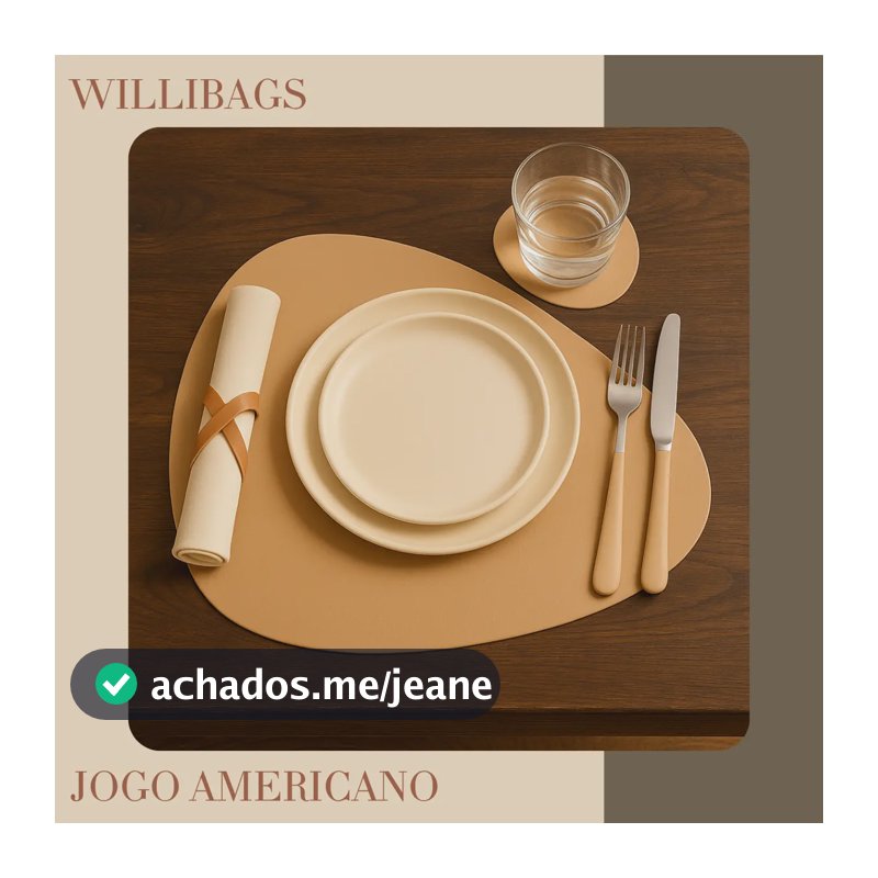 Jogo Americano 6 Lugares Elegante Restaurante Mesa Jantar Cor Nude E Caramelo Lisa