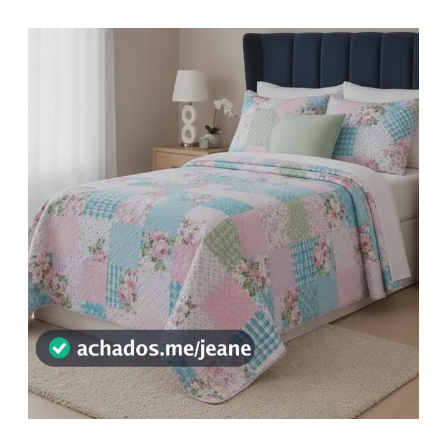 Colcha Cobre Leito Solteiro Piquet 02 Peças Uso Diário Cama Patchwork Rosa Piquet