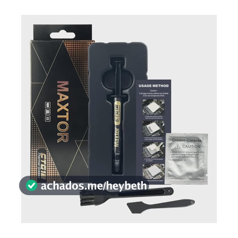 Pasta Térmica Maxtor Ctg12 - 18 W/mk Cpu Gpu Ps4 Xbox Laptop Cinza-escuro